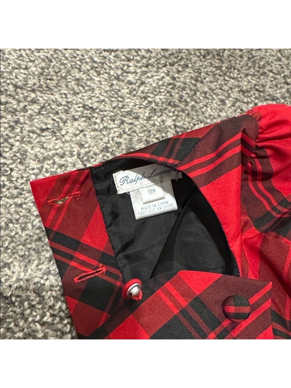 Ralph Lauren Red Plaid Dress with Black Accents - Picture 5 of 6
